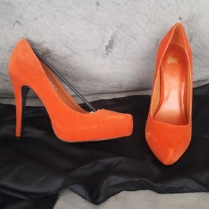 Dark Tangerine Suede Heel